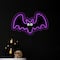 15" Purple LED Neon Style Purple Bat Halloween Window Silhouette